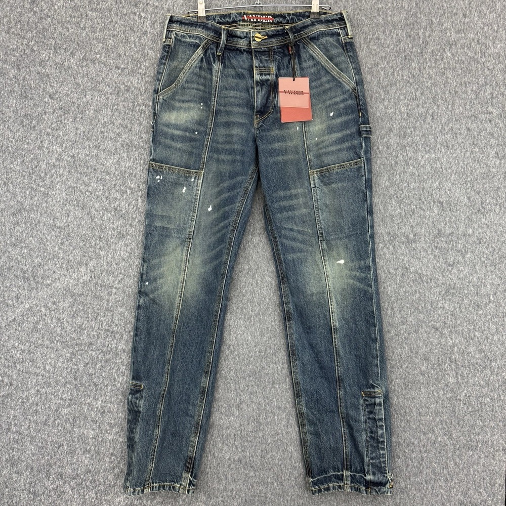 Vayder Carpenter Jeans Men's 33‎ Savoy Button Fly Paint Splatter Made USA NWT